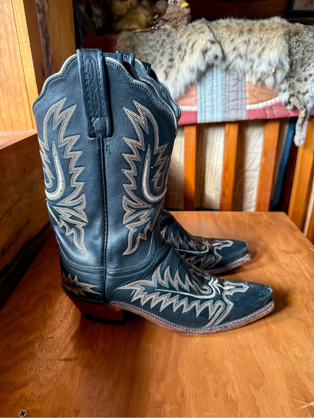 Women’s Lucchese Black Embroidered Western Cowgirl Boots